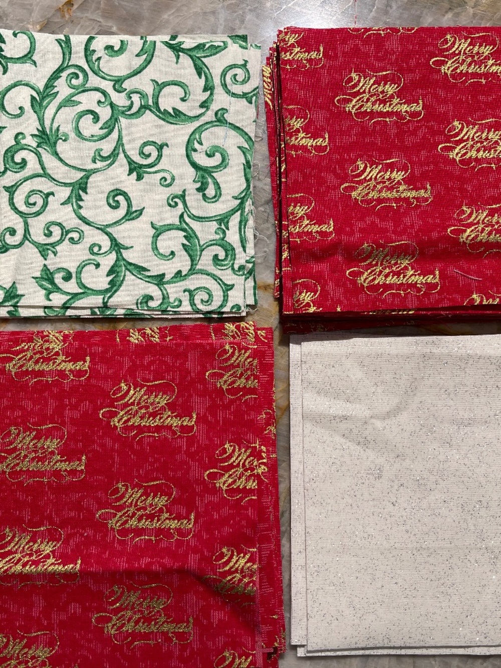 85 Precut 5" Cotton Quilt Squares Christmas Charm Pack